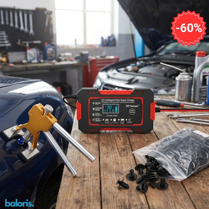 COMBO ESPECIAL: KIT PARA REPARAR ABOLLADURAS + CARGADOR DE BATERIA DE CARRO + GRAPAS PARA CARRO
