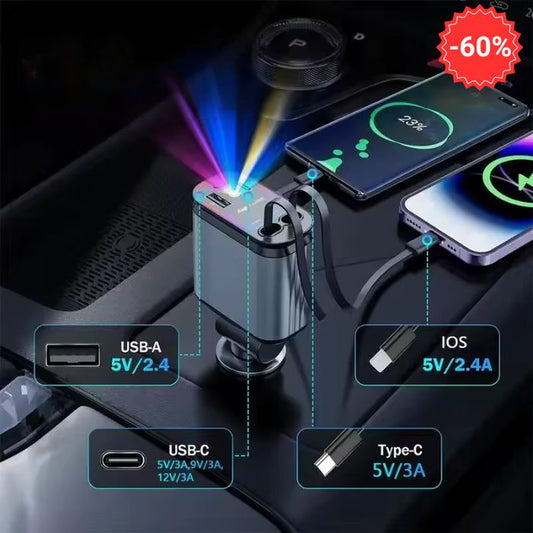 CARGADOR PARA AUTO 4 EN 1