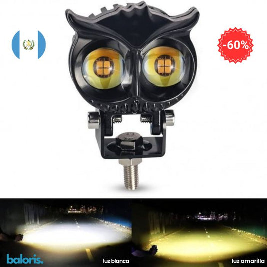 LUZ LED ANTINIEBLA PARA MOTO BICOLOR ESTILO BÚHO