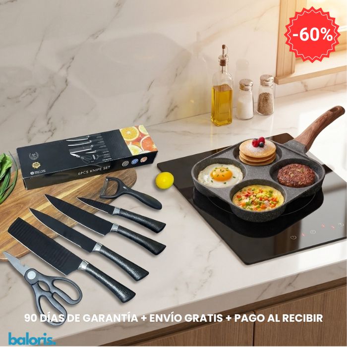 COMBO ESPECIAL: Sartén ProChef 4 en 1 + Kit Corte Pro 6 Piezas