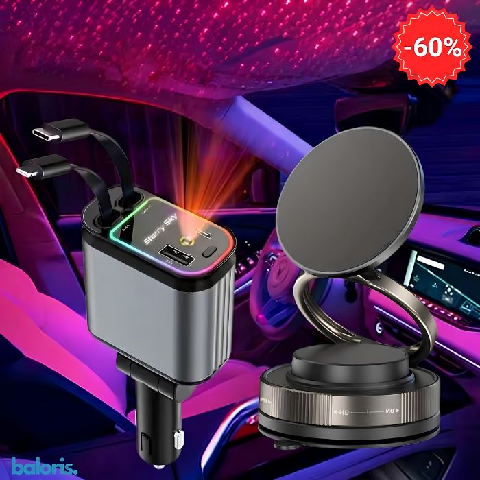 COMBO ESPECIAL: Cargador 4 En 1 Con Proyector + Soporte Magnético